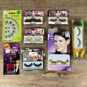 NEW Lot Eyelashes & Press On Nails Cosplay Costume